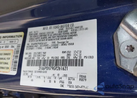 2016 Ford Fusion Se из США, поврежденный, VIN 3FA6P0H79GR261621